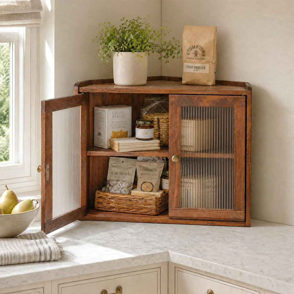 Brown Wooden Double Layer Bread Box U749122
