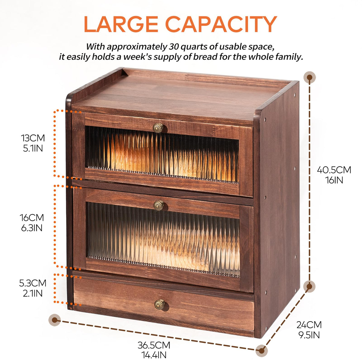 Wood Bread Box with Cutlery Drawer X293472