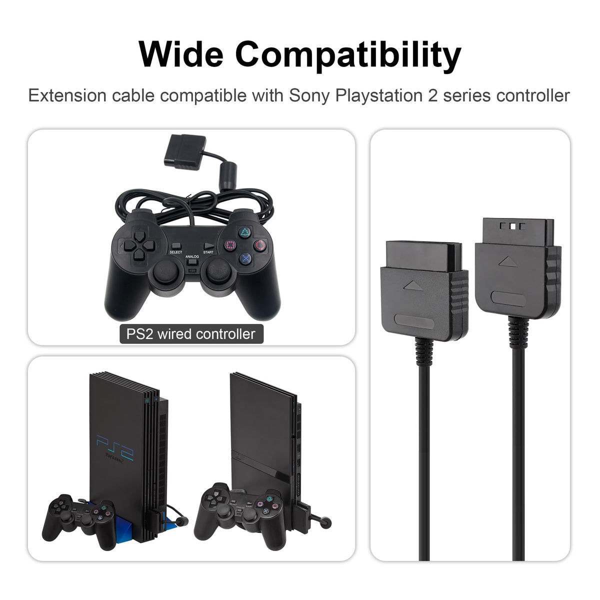 PS2 Controller Extension Cable 2-Pack 1.8M/6FT V92974