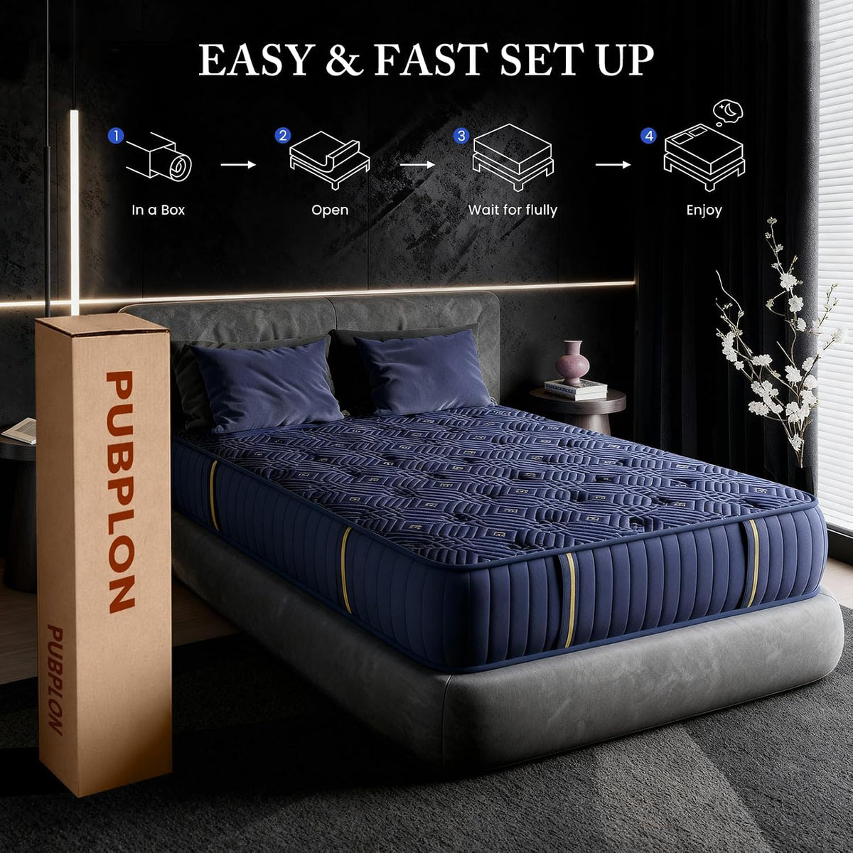 Full Size 12 Inch Medium Firm Gel Memory Foam Mattress V787238