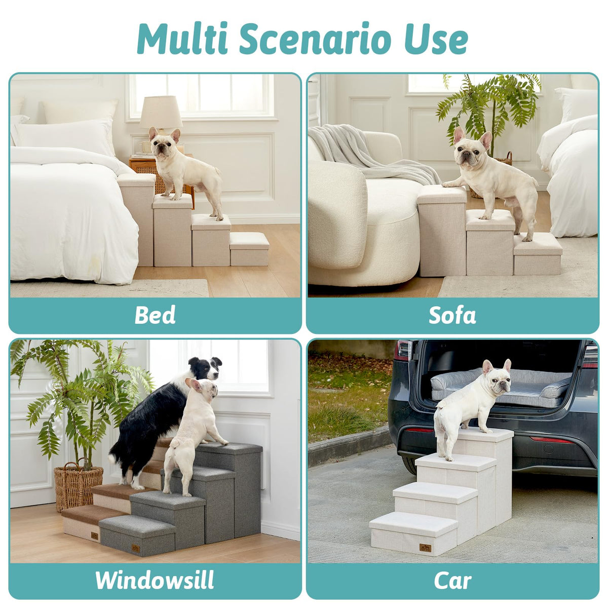 Dog Stairs with Storage, 4-Step C292
