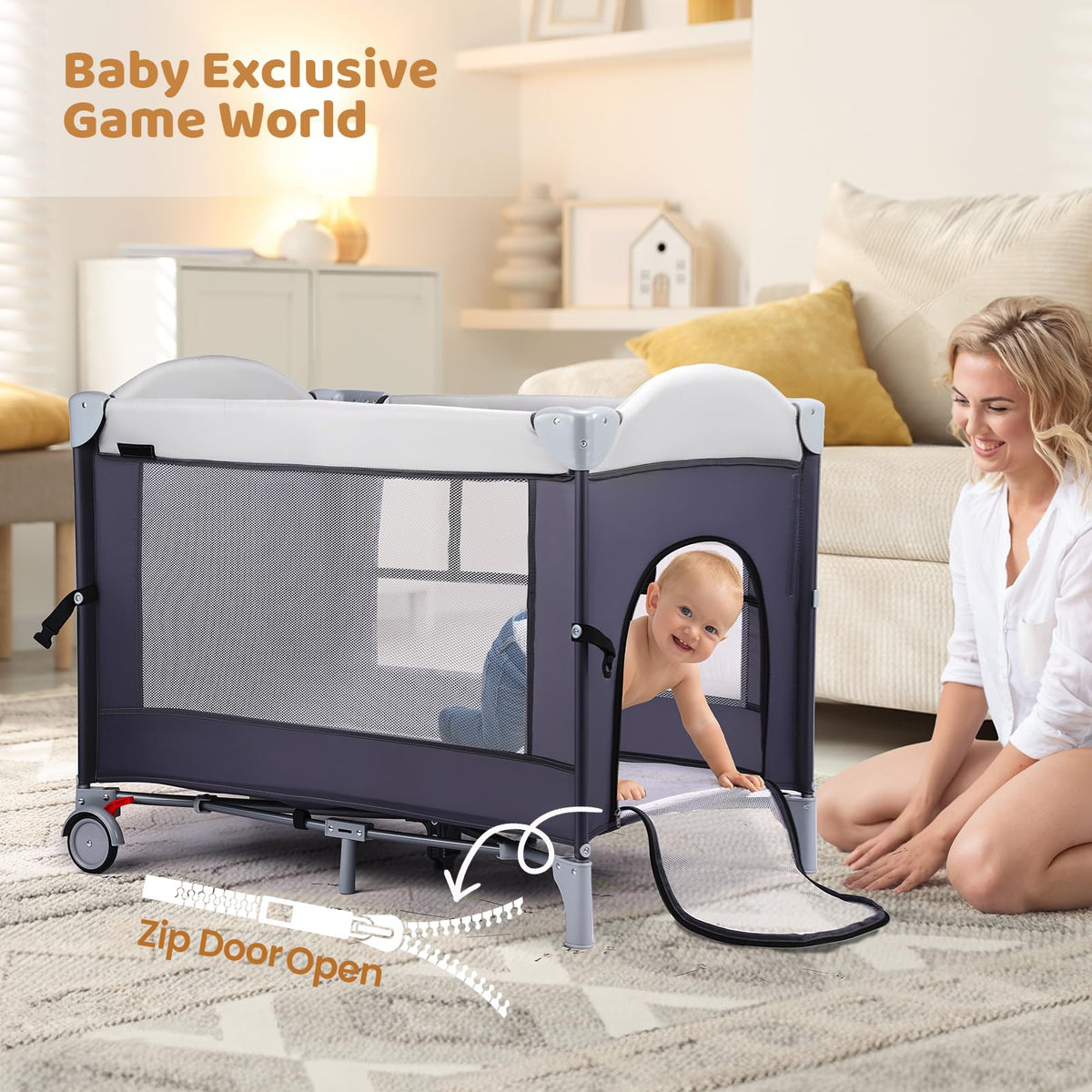 5 in 1 Pack and Play with Bassinet and Changing Table H165224