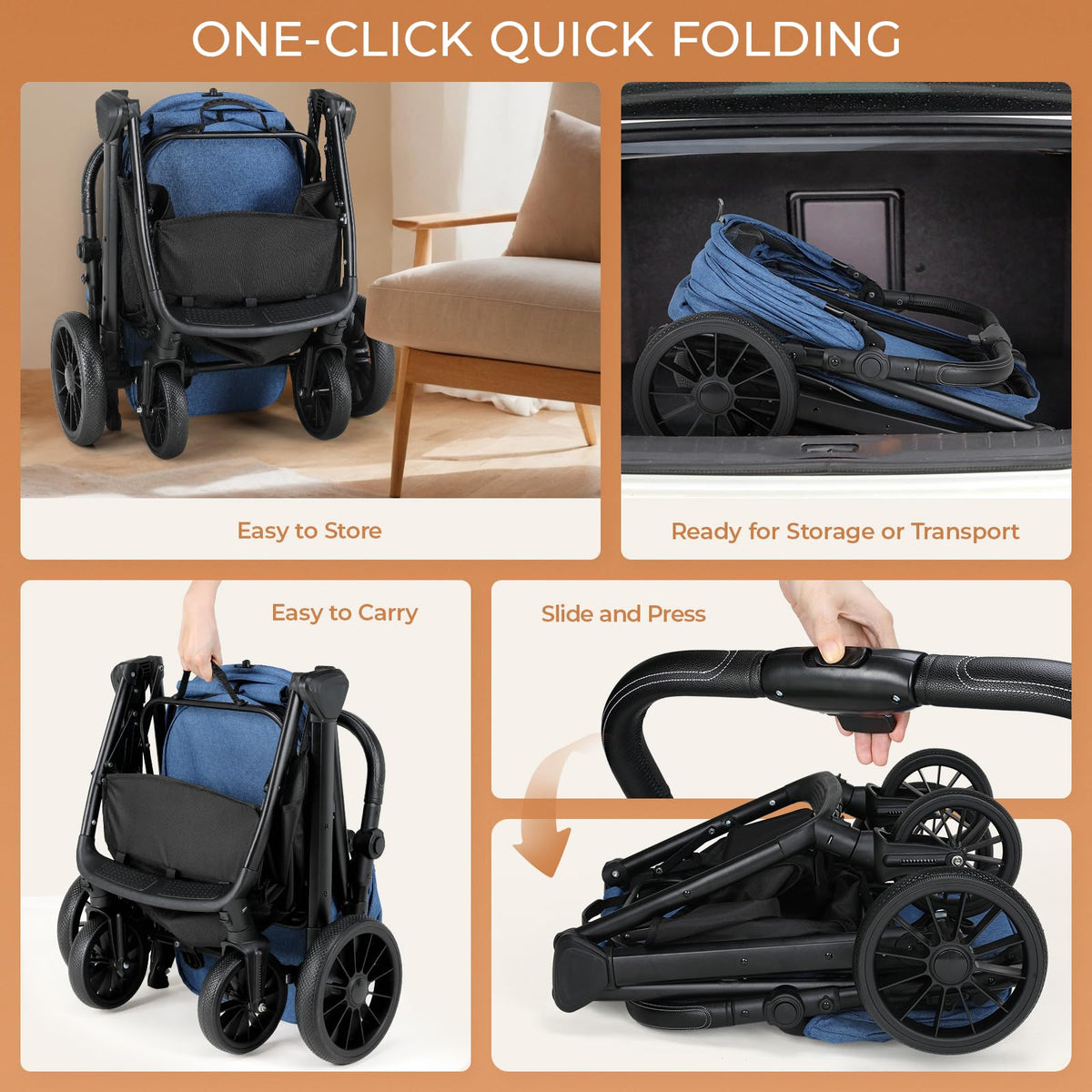 Foldable Dog Stroller O9084