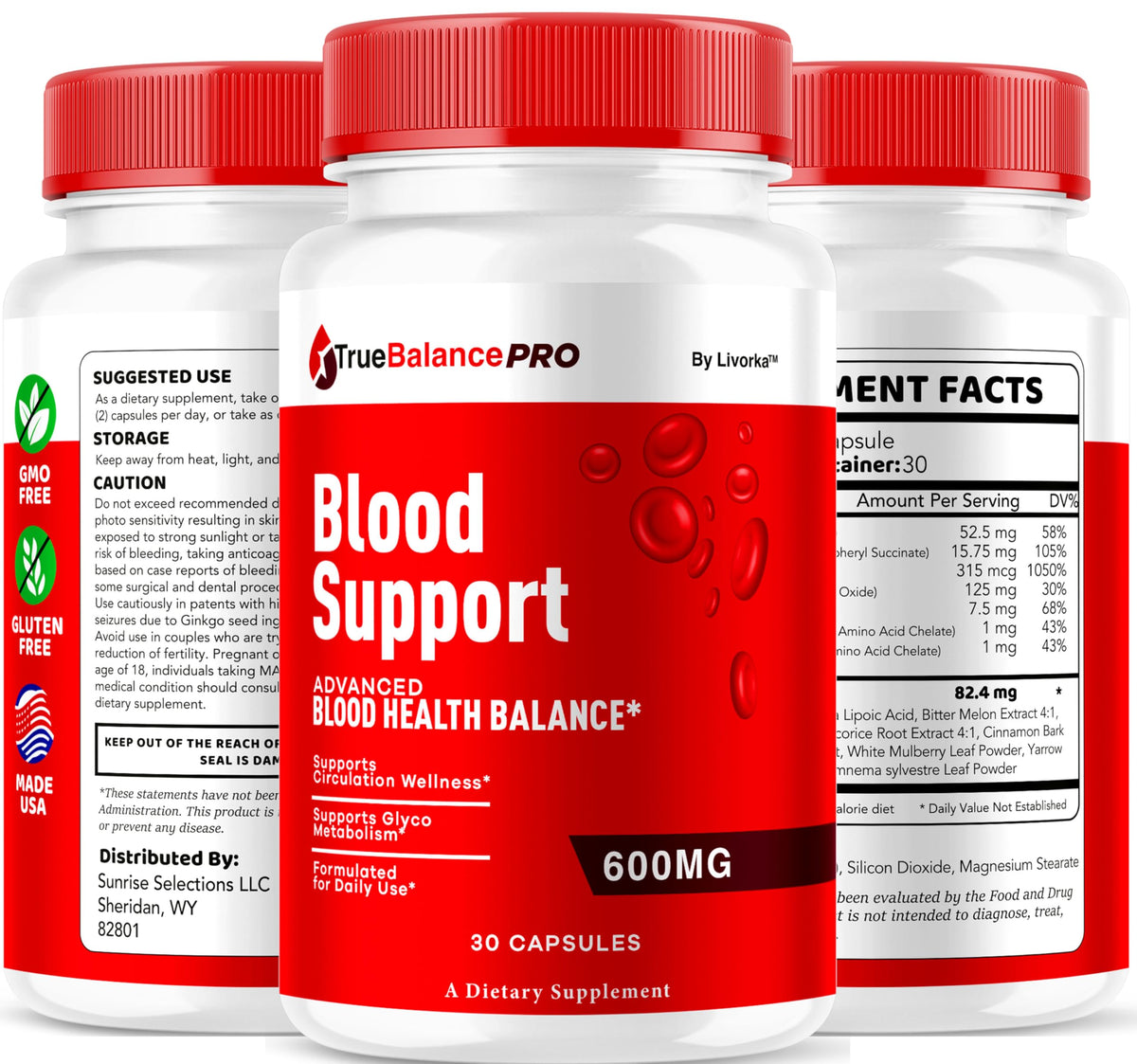 30 Capsules Blood Support Supplement C435