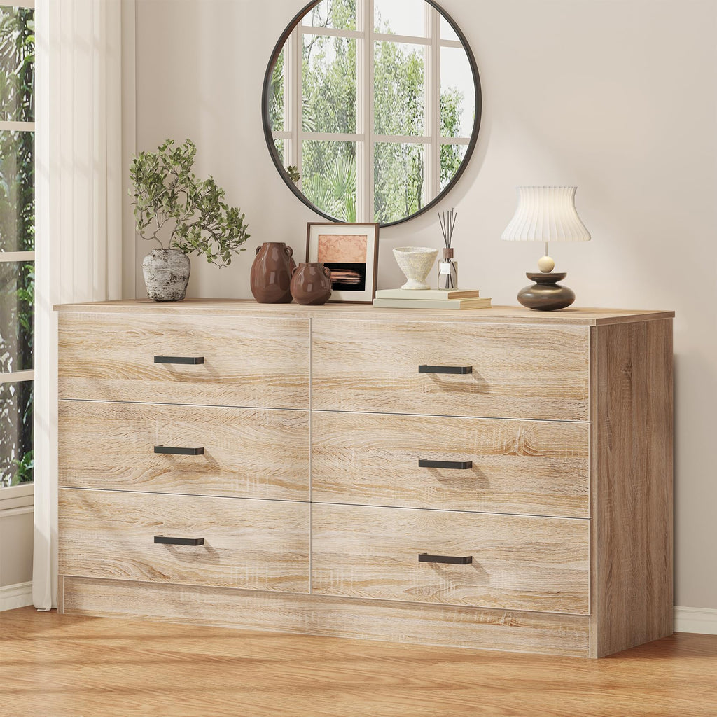 Light Oak 6 Drawer Dresser Y562