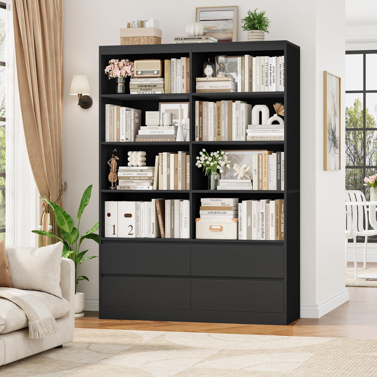 Black 4 Drawer Bookshelf T328