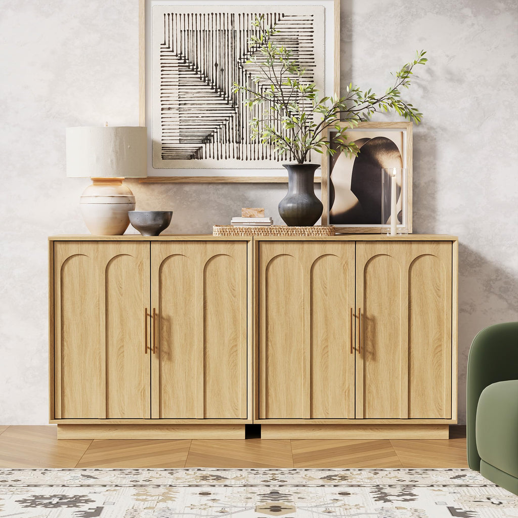 31.5" Oak Sideboard Buffet Cabinet with Storage Q151