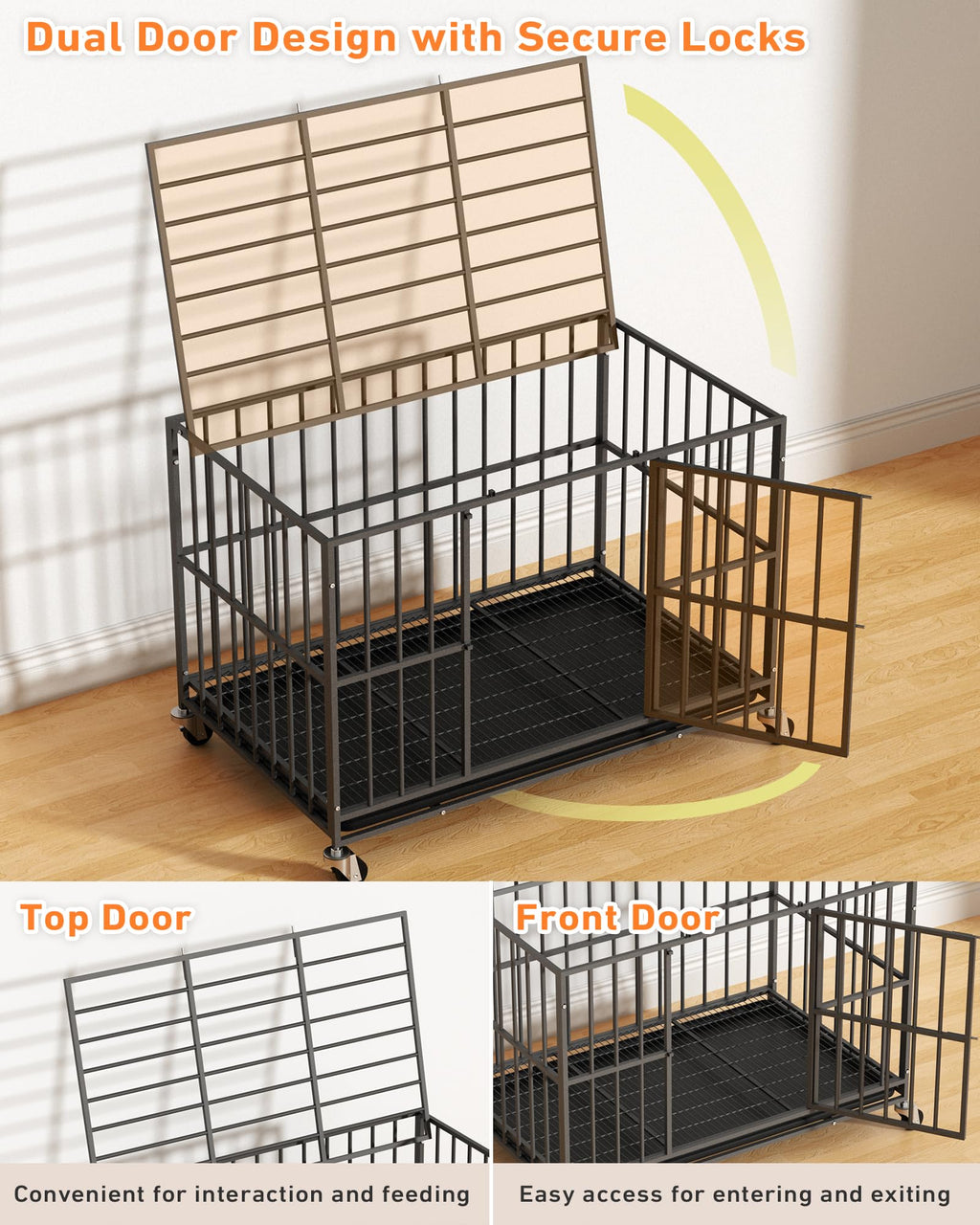 48 Inch Heavy Duty Black Dog Kennel G4633