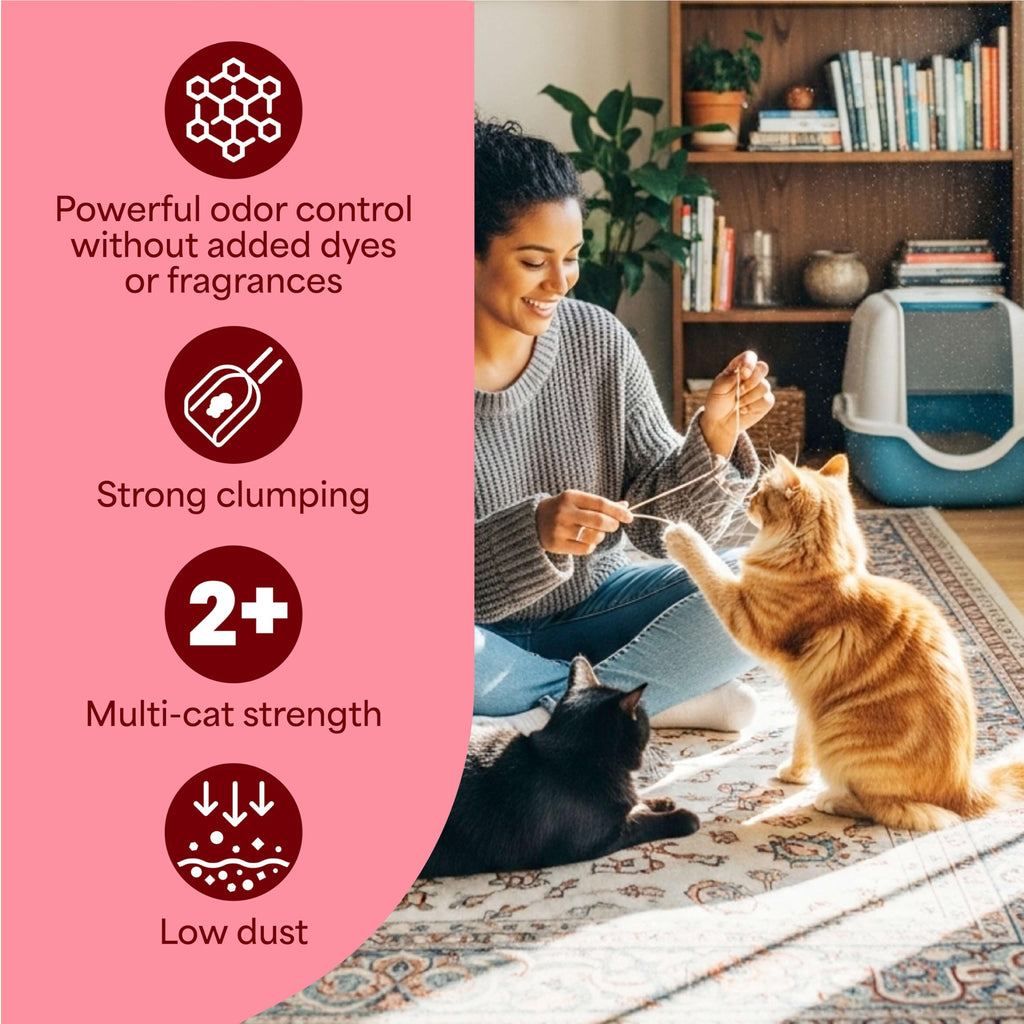 Unscented Multi Cat Clumping Litter, 18.5lb, 2Pk M33963