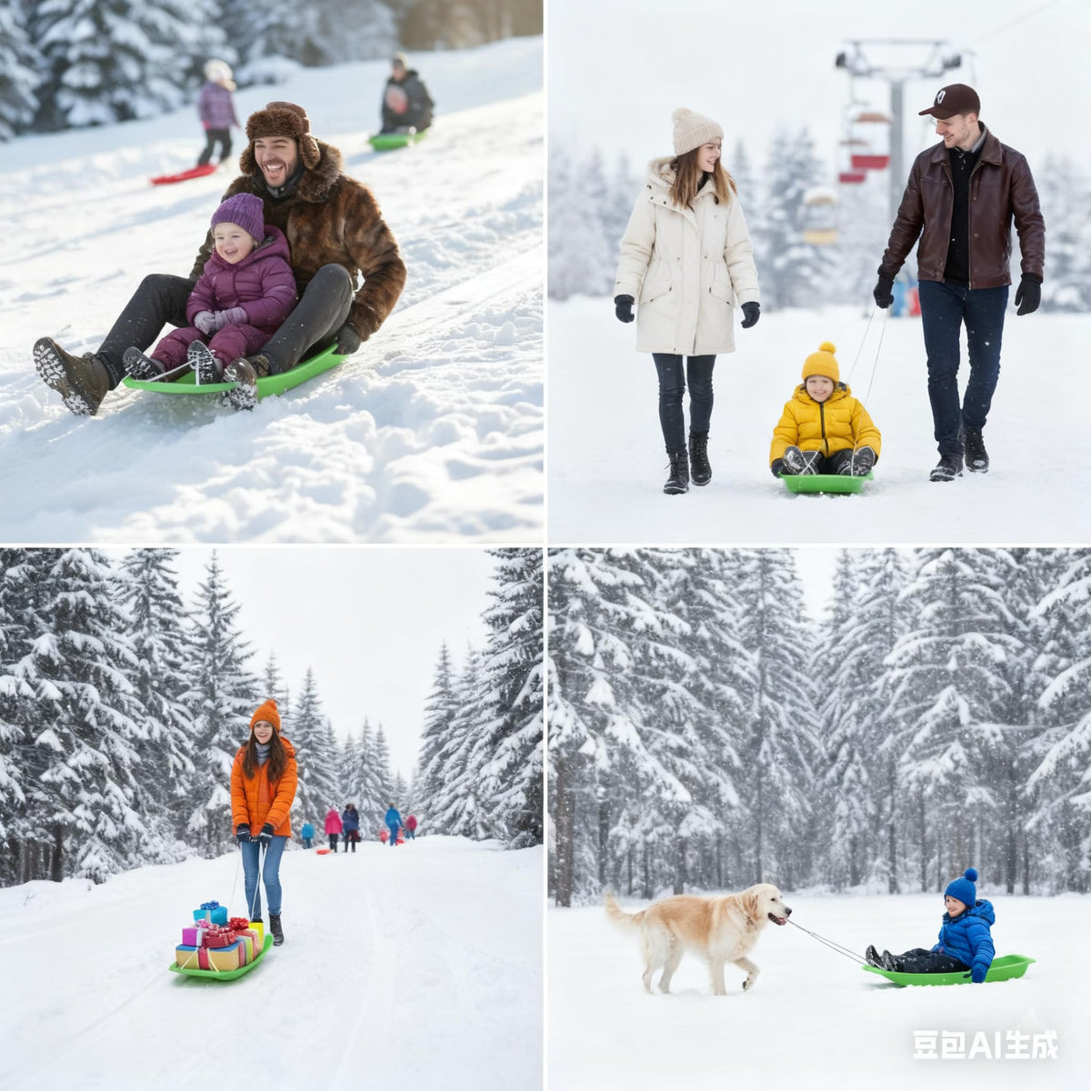 2-Person Sled 35" Toboggan Z901