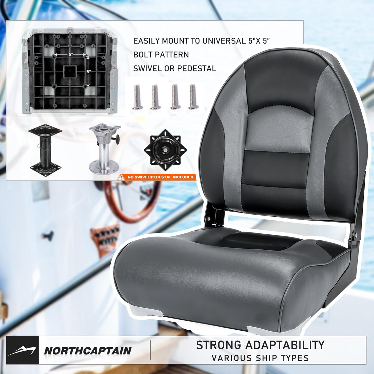 High Back Folding Boat Seat T5356