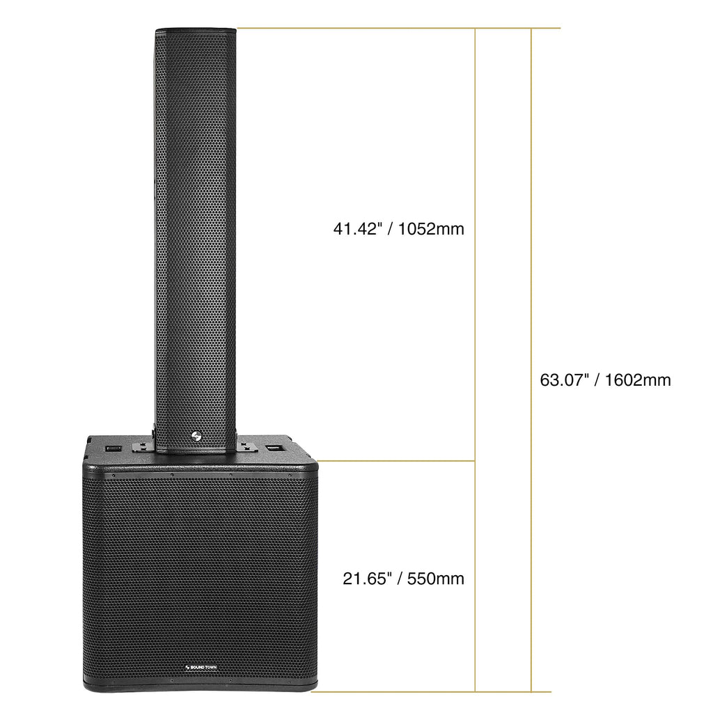 Powered Column Array Speaker System with 18" Subwoofer and Bluetooth P582869