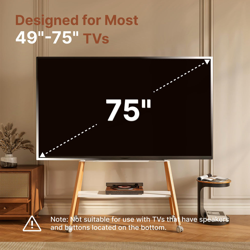White Rolling Easel TV Stand Z825