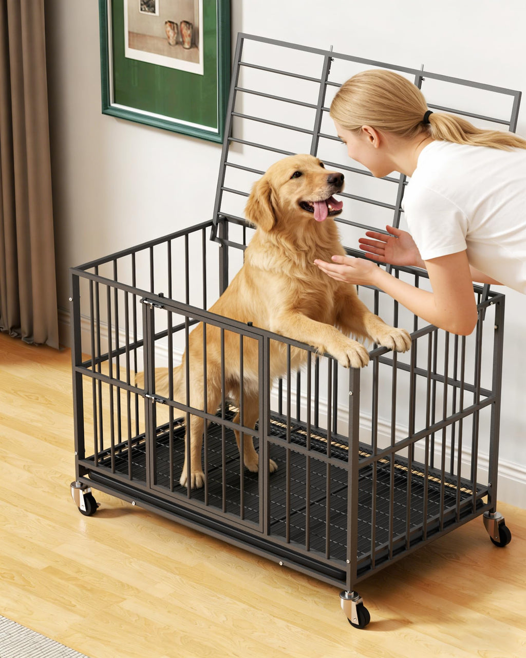 48 Inch Heavy Duty Black Dog Kennel G4633