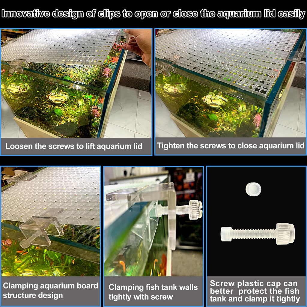 Aquarium Lid Fish Tank Top Cover Plastic Grid Panel Y252654