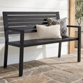 Heavy Duty Steel Outdoor Bench with Armrests Z318854