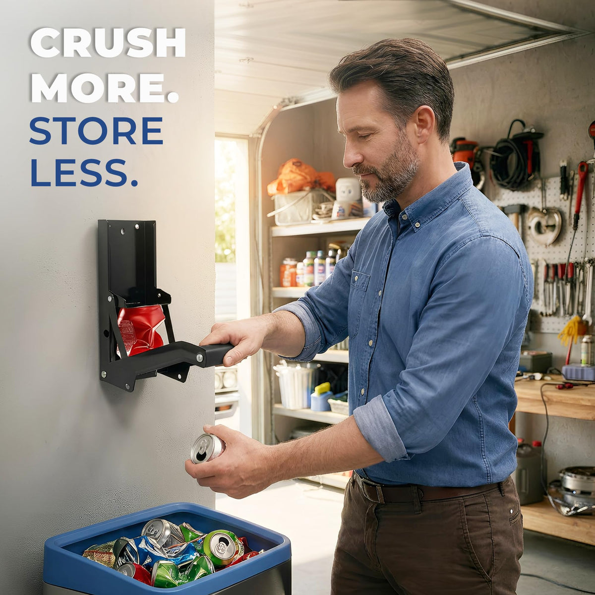 Wall Mounted Heavy Duty Can Crusher with Bottle Opener K15037