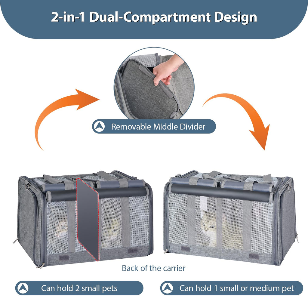 Large Expandable Soft-Sided Cat Carrier A5057