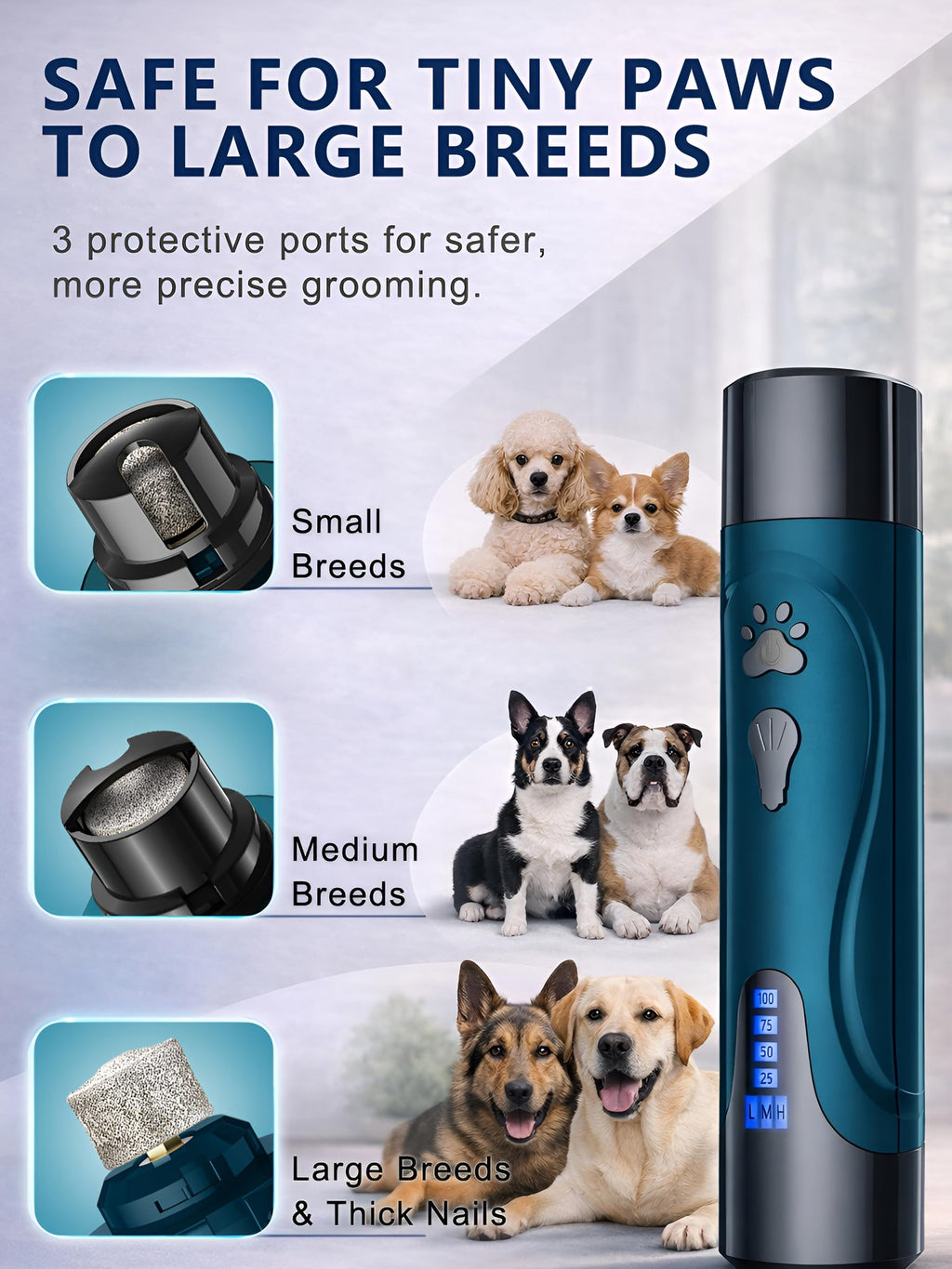 Super Quiet Dog Nail Grinder & Clippers Kit with 2 LED Lights G463557