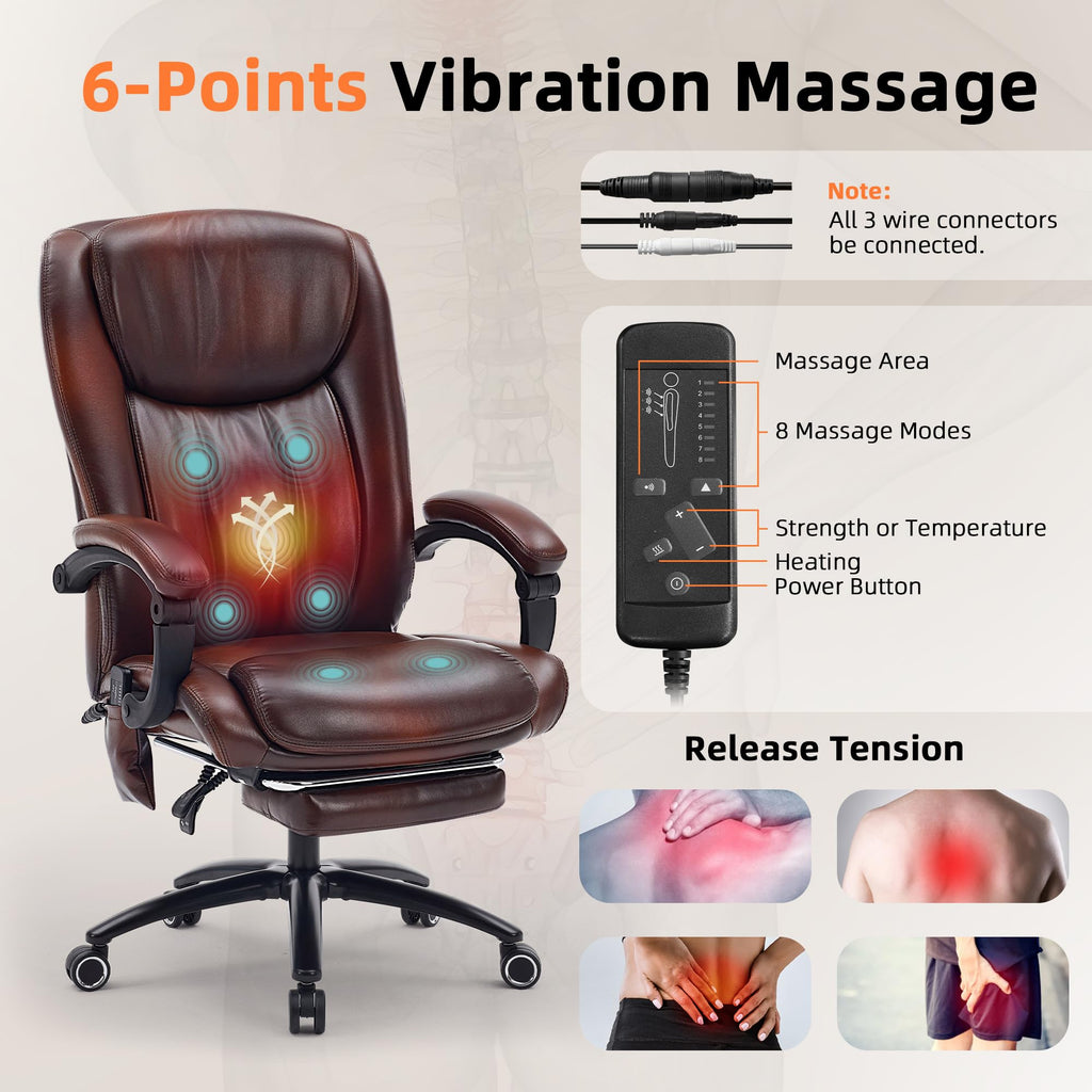 Massage Office Chair with Heat and Foot Rest V85138