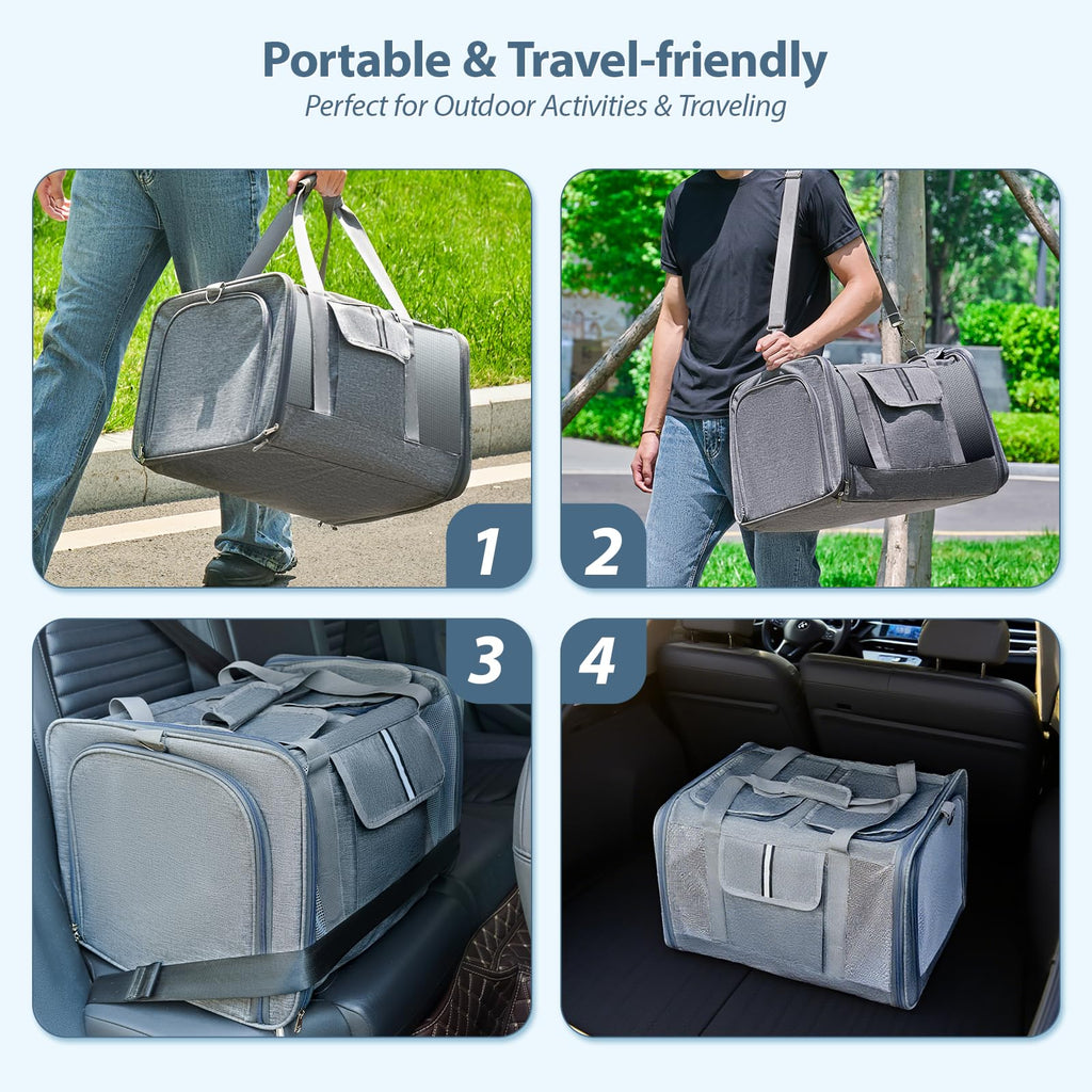 Large Expandable Soft-Sided Cat Carrier A5057
