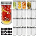 12 oz 20 Pack Glass Mason Jars with Airtight Lids X900