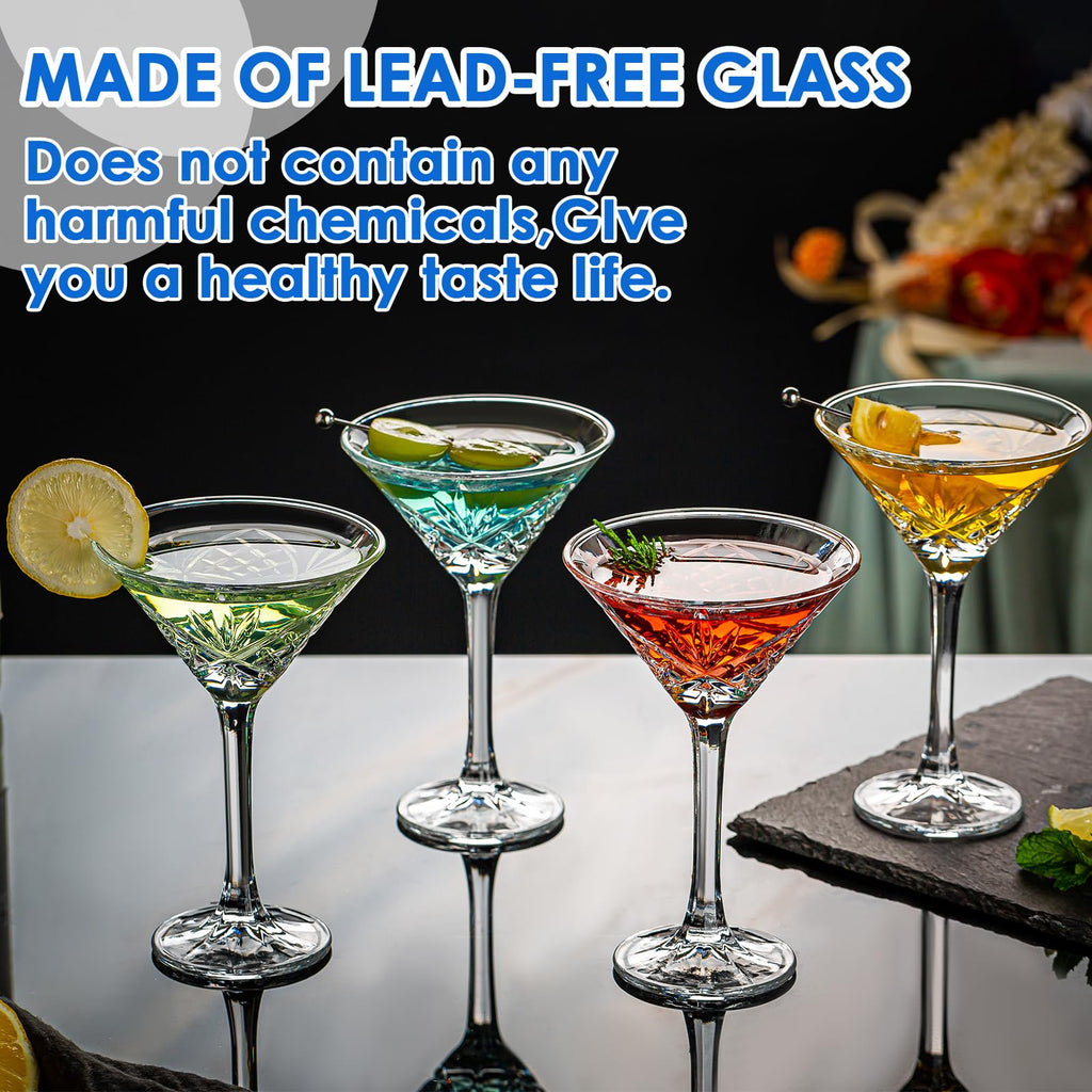 Set of 4 Crystal Stemmed Cocktail Glasses H551581