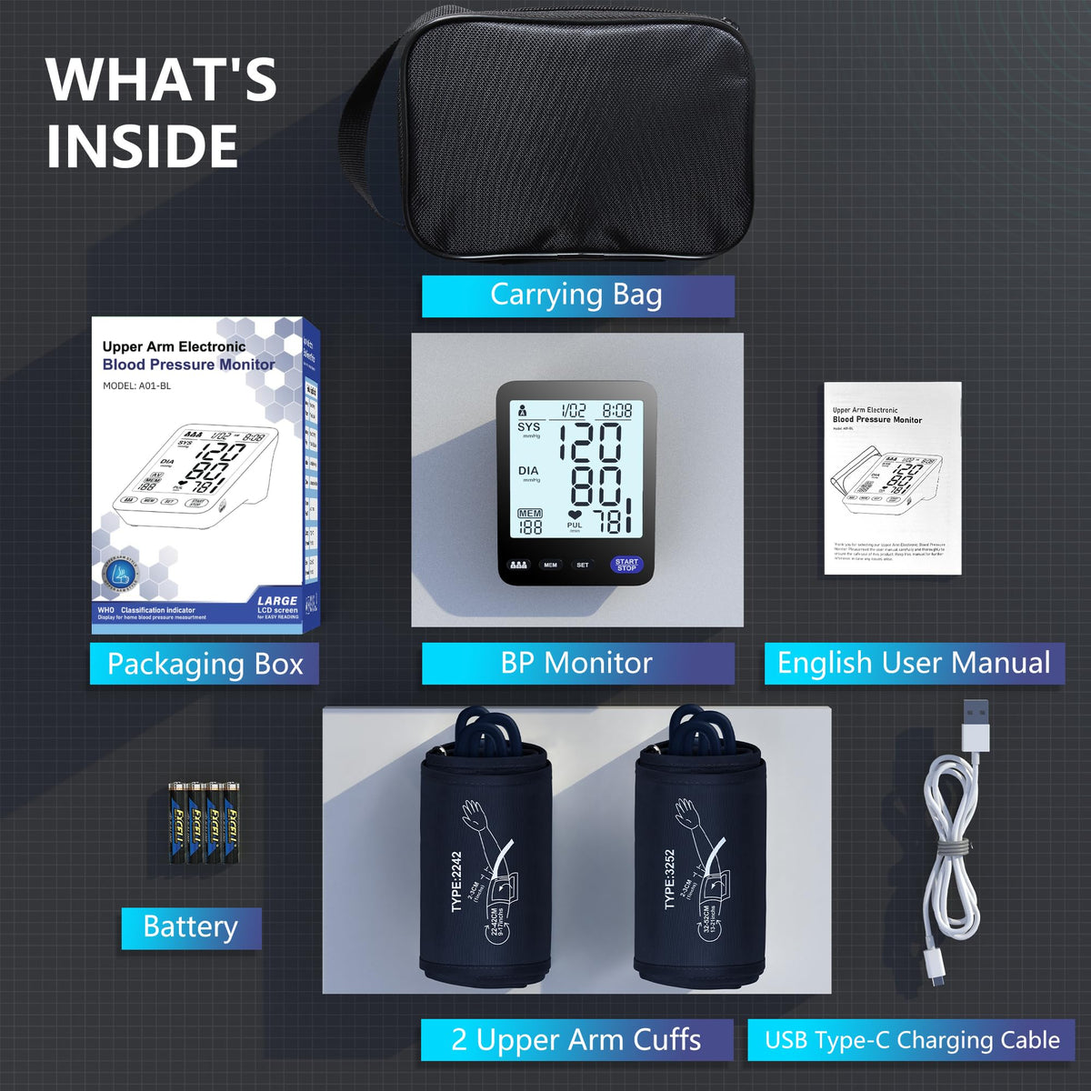 Blood Pressure Machine with 2 Size Cuffs M980199