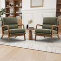 Mid Century Modern Linen Accent Chair Set of 2 D769