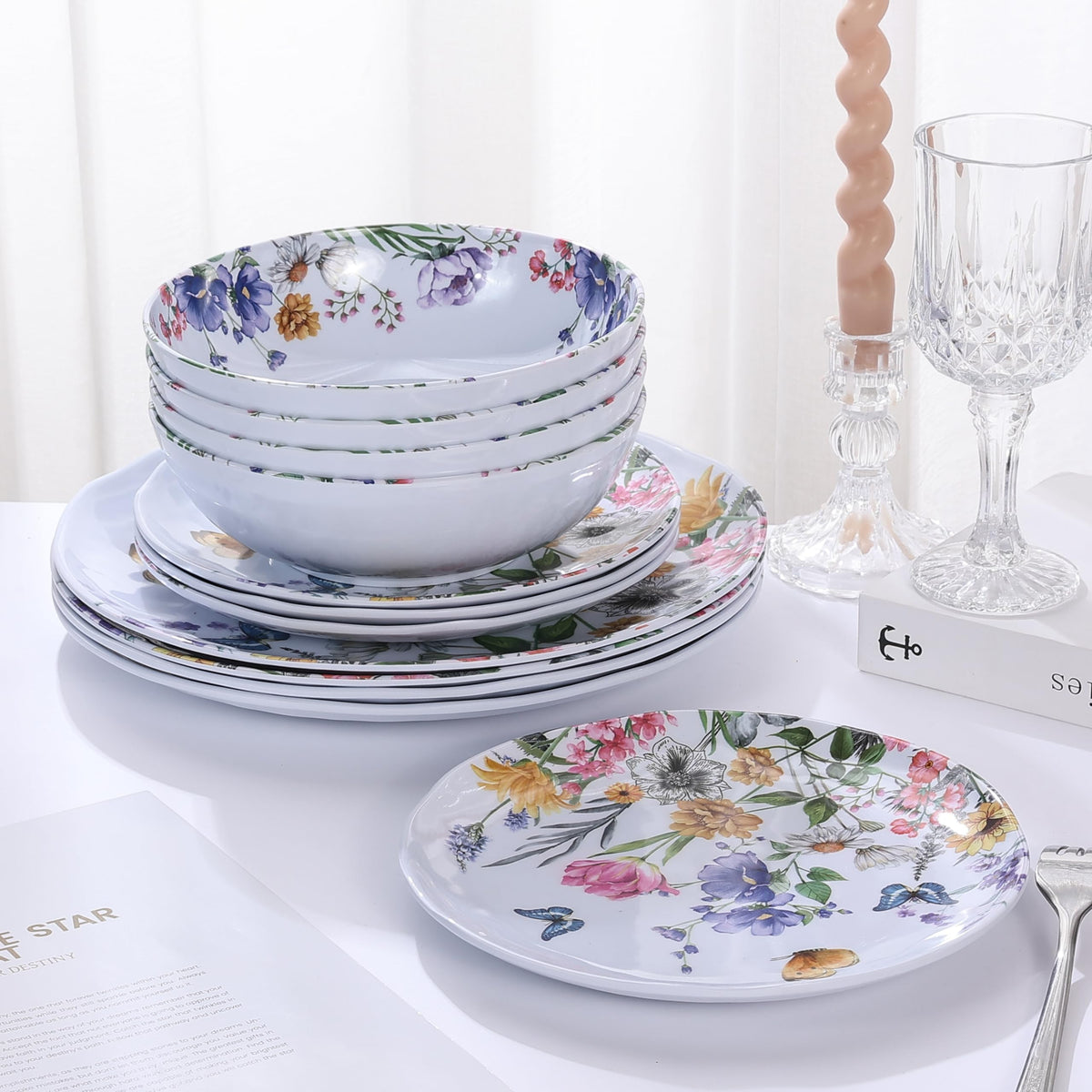 12-Piece Melamine Dinnerware Set W9643