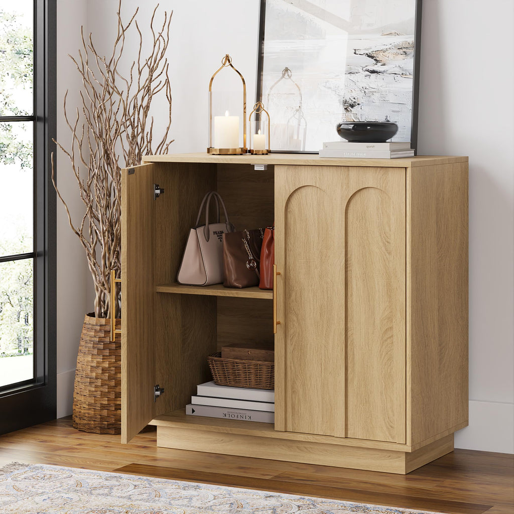 31.5" Oak Sideboard Buffet Cabinet with Storage Q151
