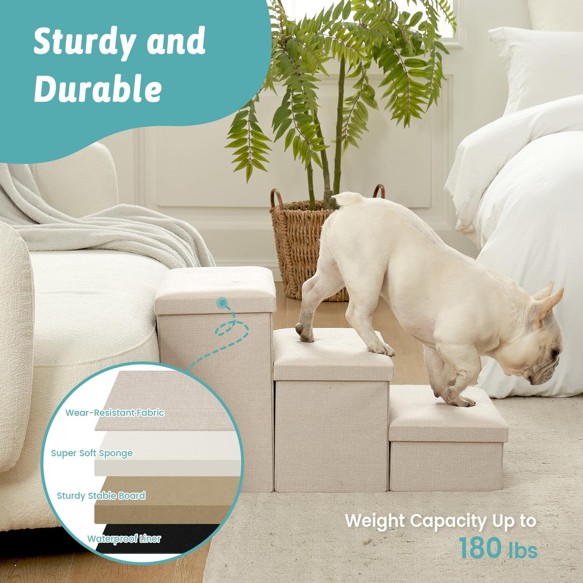 Dog Stairs with Storage, 4-Step C292