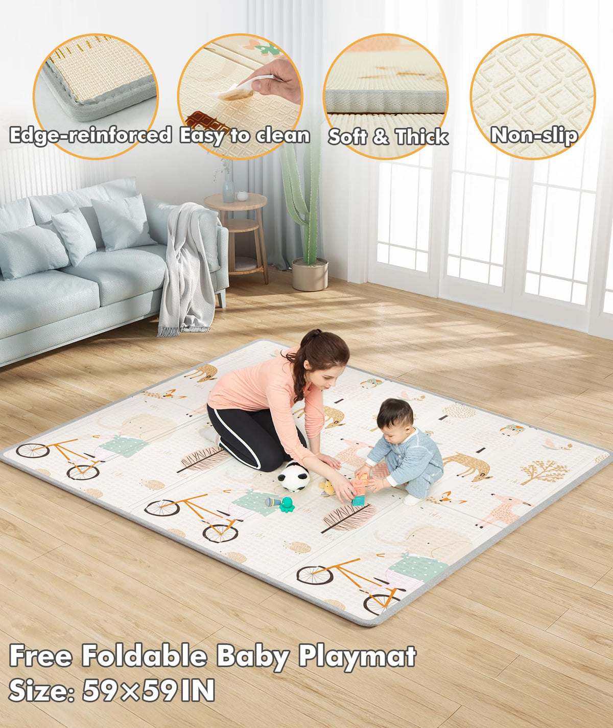 Grey Baby Playpen with Mat V801