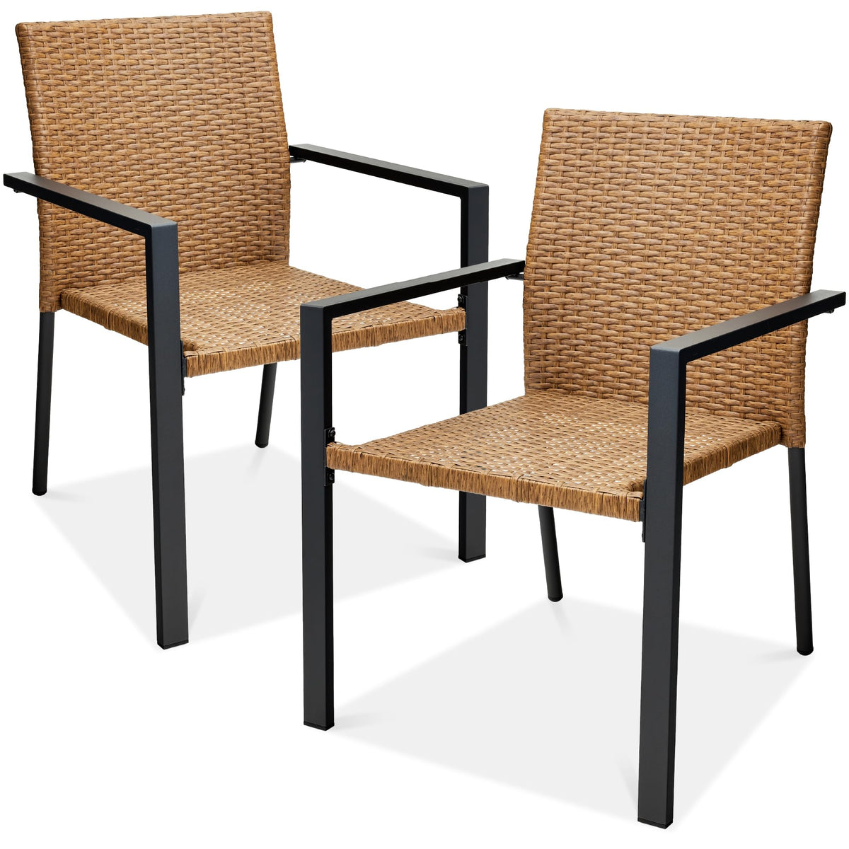 Set of 2 Stackable Outdoor Wicker Dining Chairs C422355