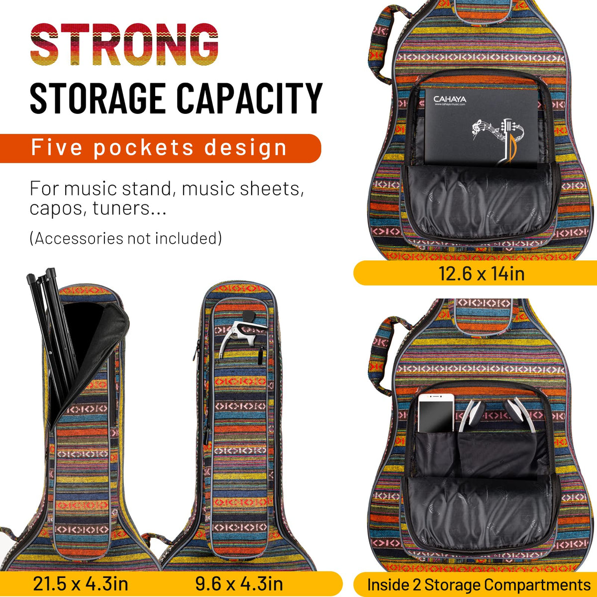 0.65in Thick Sponge Padded Acoustic Guitar Bag V329783
