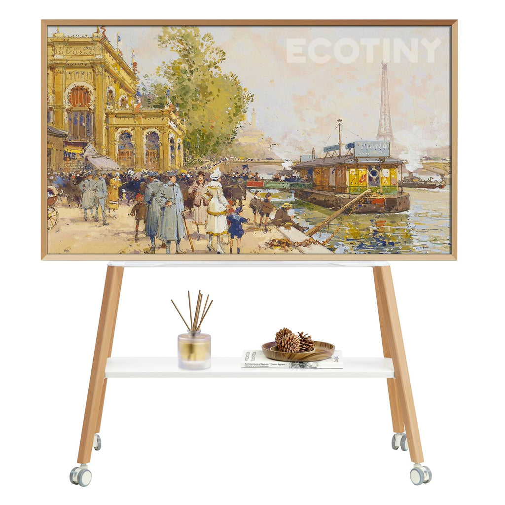 White Rolling Easel TV Stand Z825