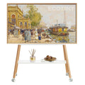 White Rolling Easel TV Stand Z825
