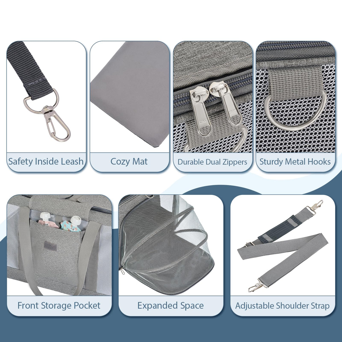 Large Expandable Soft-Sided Cat Carrier A5057