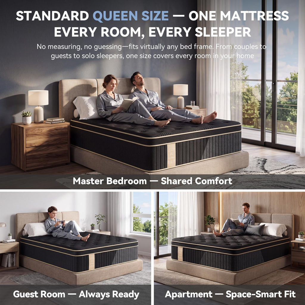 Queen Size 12 Inch Hybrid Medium Firm Mattress J3109