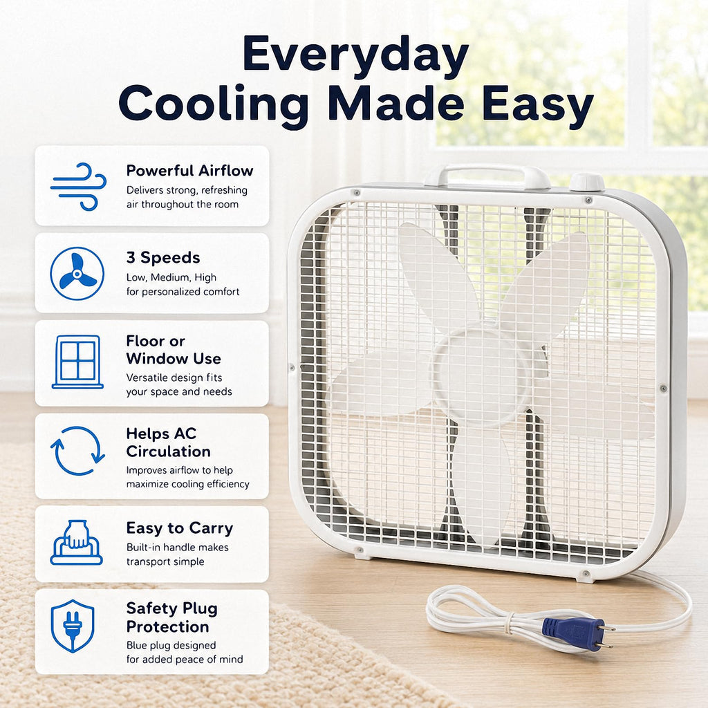 20 Inch 3-Speed Box Fan K31681