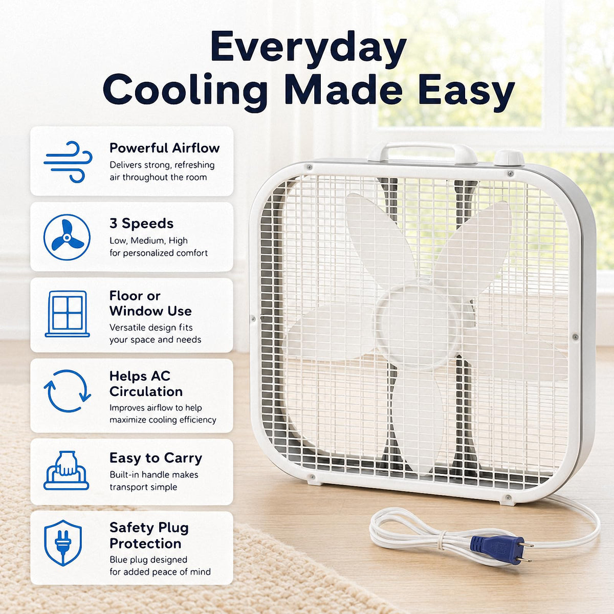 20 Inch 3-Speed Box Fan K31681