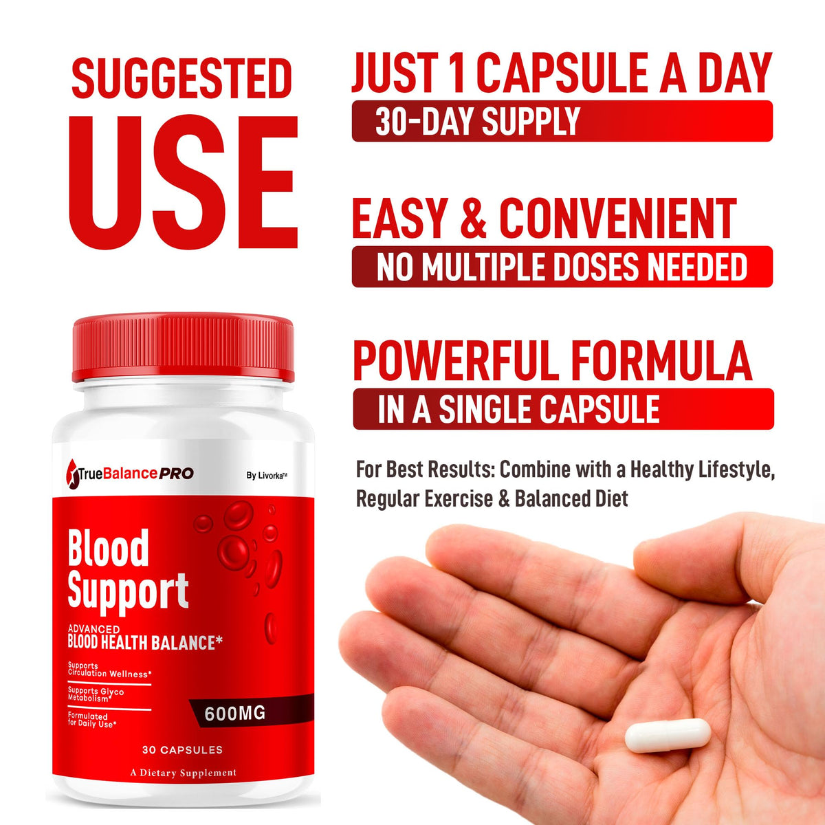 30 Capsules Blood Support Supplement C435