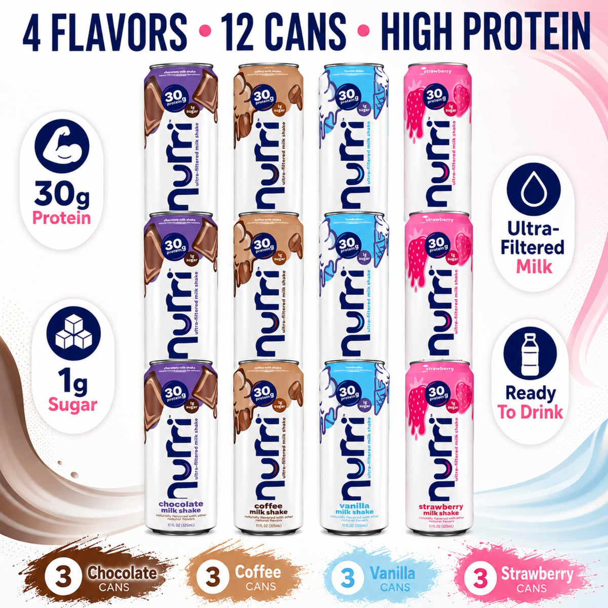 Protein Shake Variety Pack 30g Protein 12 Pack G5927