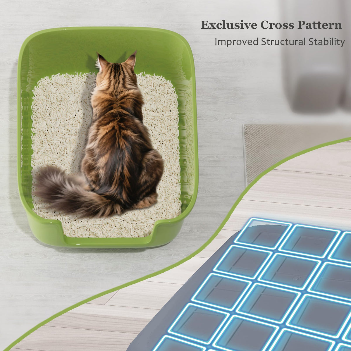 Large High Sided Anti-Splashing Cat Litter Box K34331