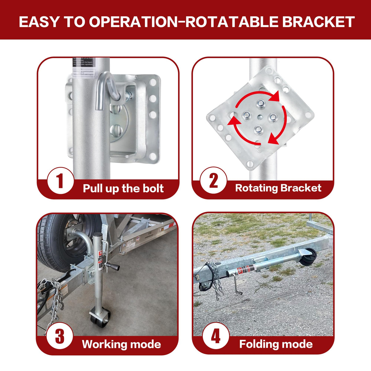 2000 lbs Boat Trailer Jack with Wheel O14095