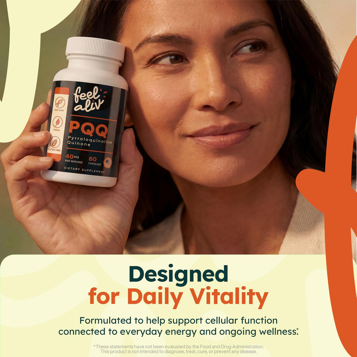 PQQ Supplement 40mg Vegan 60 Capsules L9240