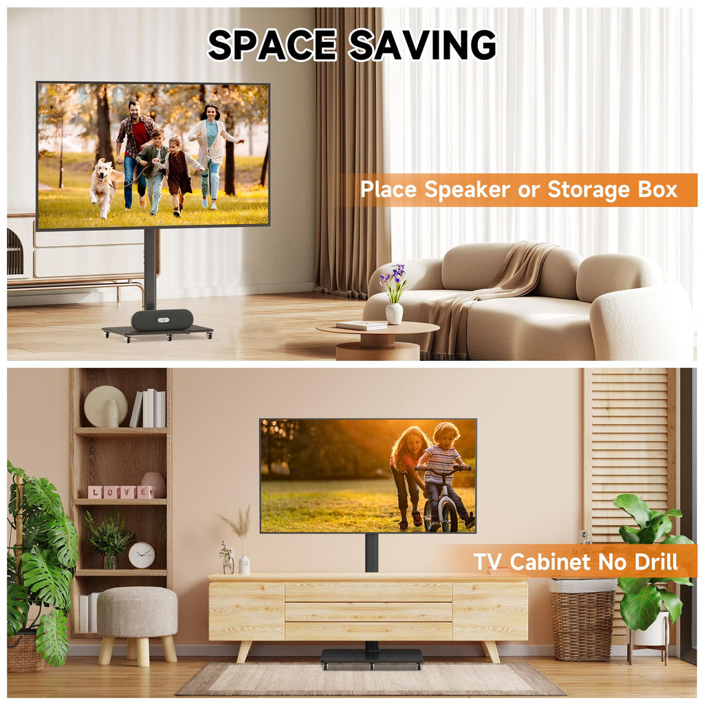 Tall Floor TV Stand for 32-75" TV with Wheels G9198
