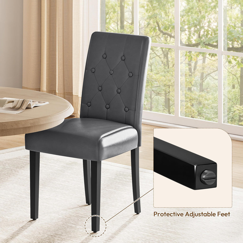 Dining Chairs Set of 2 Tufted Gray N41699