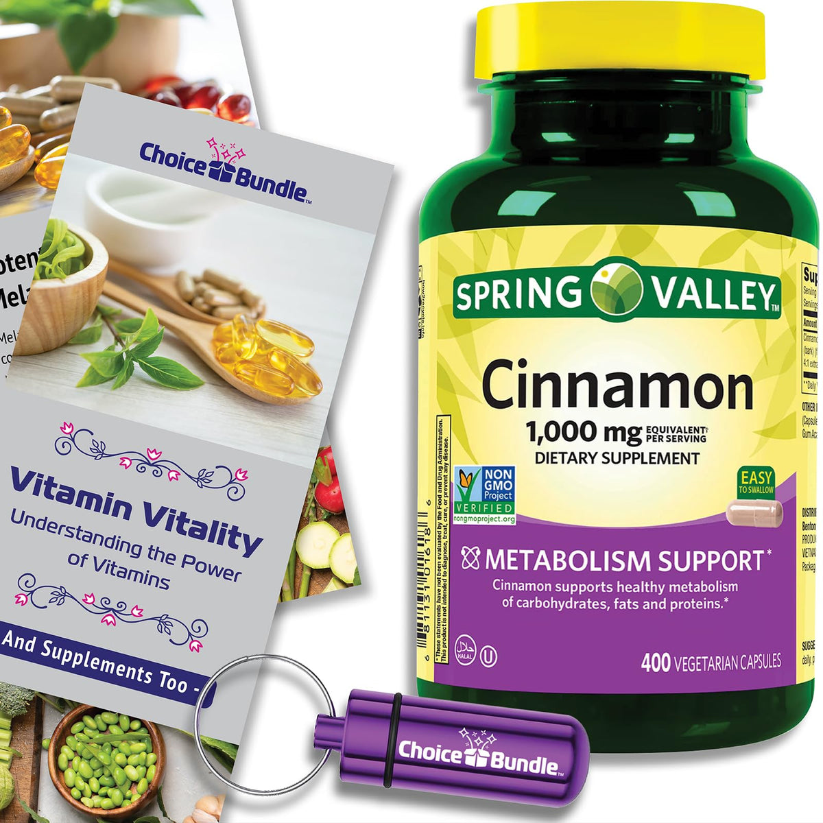 Cinnamon Supplement 1000mg 400 ct Vegetarian Capsules W353