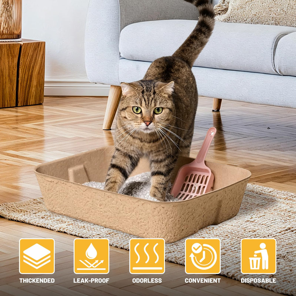 4 Pack Disposable Cardboard Cat Litter Boxes L790058